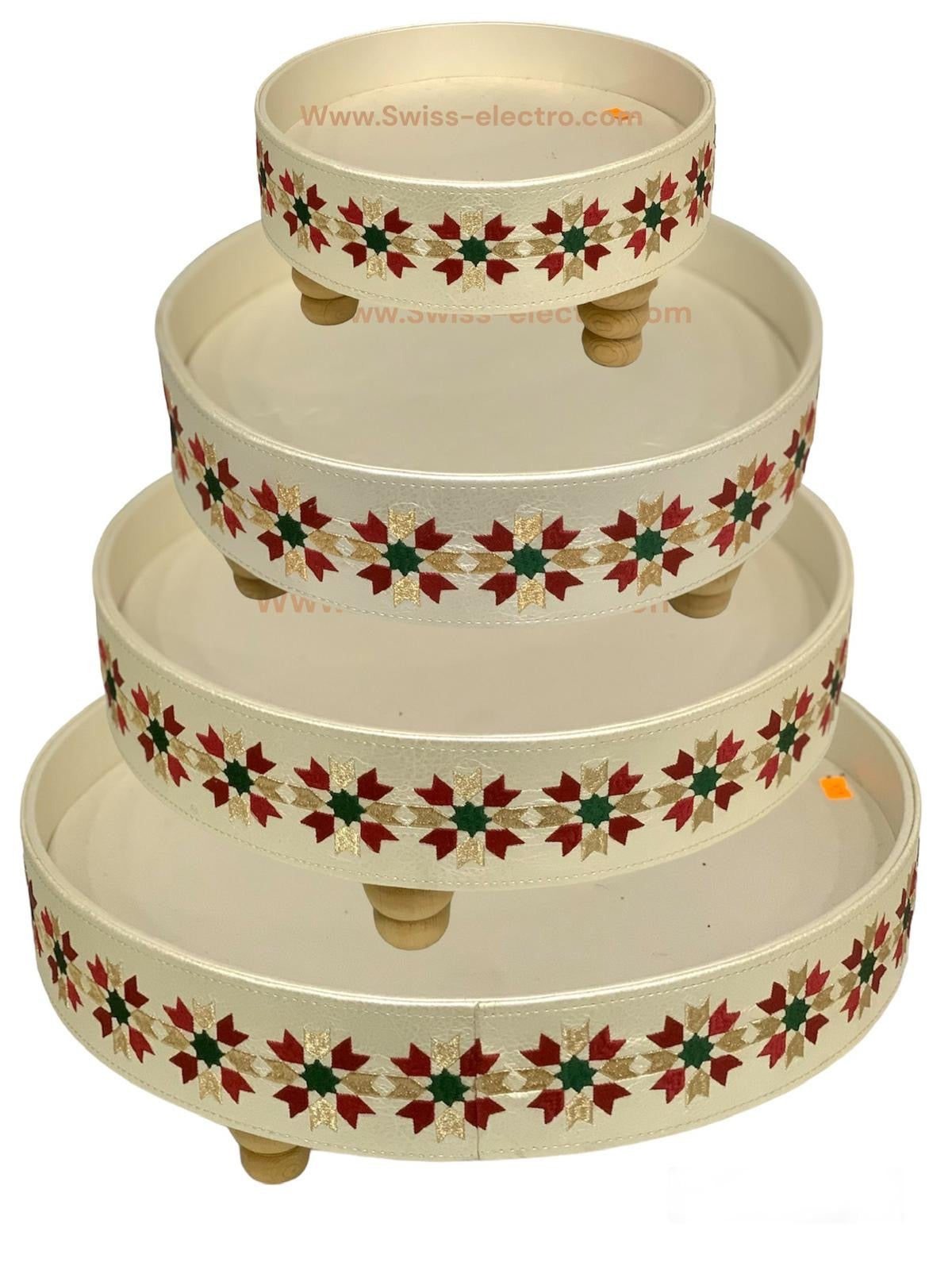 Plateau tefour / tifour / tabla / blanc couleur zelija