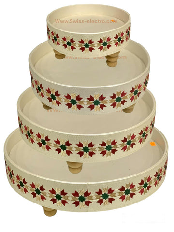 Plateau tefour / tifour / tabla / blanc couleur zelija