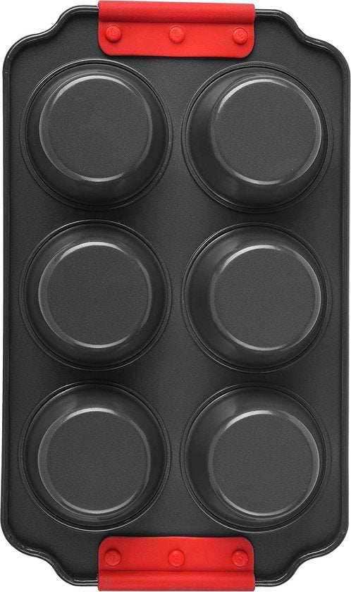 Moules a Cupcakes /Moule à pâtisserie avec 6 moules à cupcakes - Moules à muffins avec revêtement antiadhésif