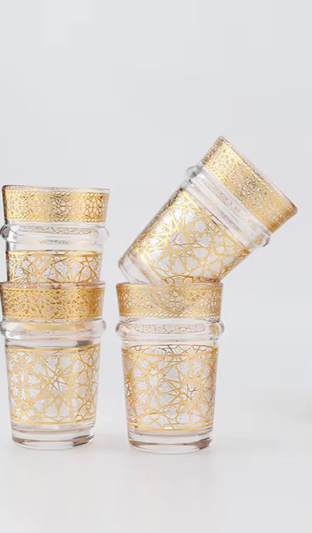 Verres à thé zelija doré/ tea Glass Maroc