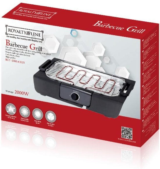Grill électrique - BBQ - Barbecue de table - Surface de grill 37,5 x 28 cm - 2000 Watt