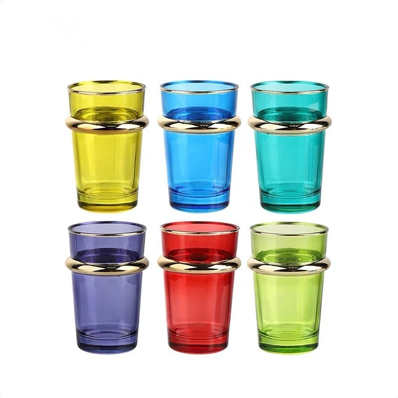 Ensemble de 12 pcs Verres à thé mix couleur / glass Maroc