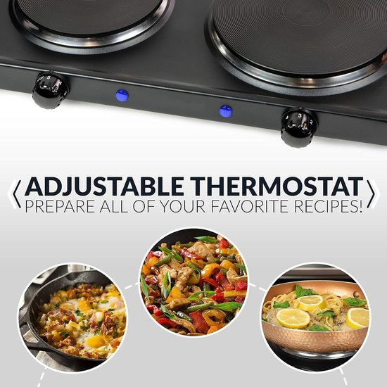 Table de cuisson double (Zwart)Noir