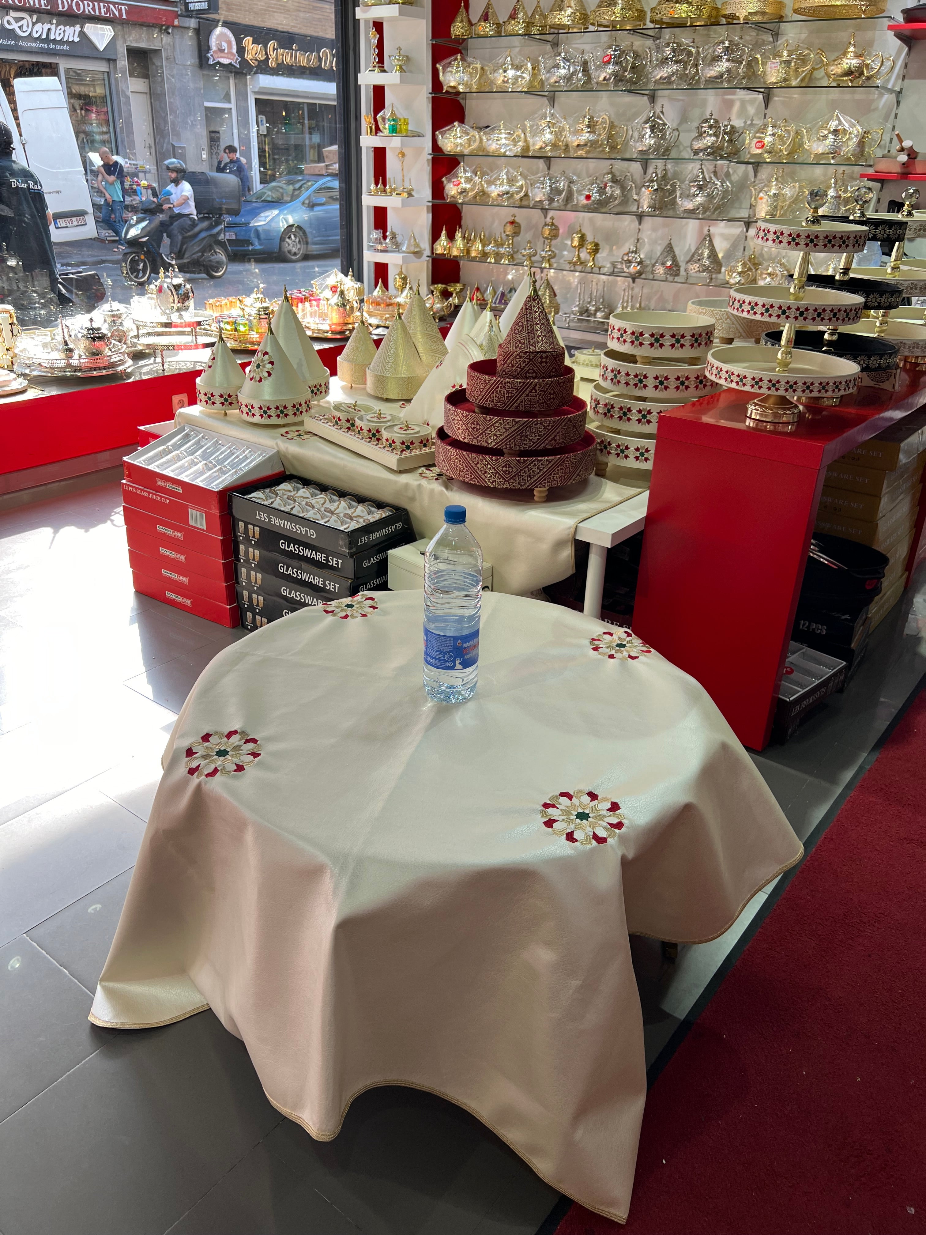 nappe de table en simili cuir zelija couleur