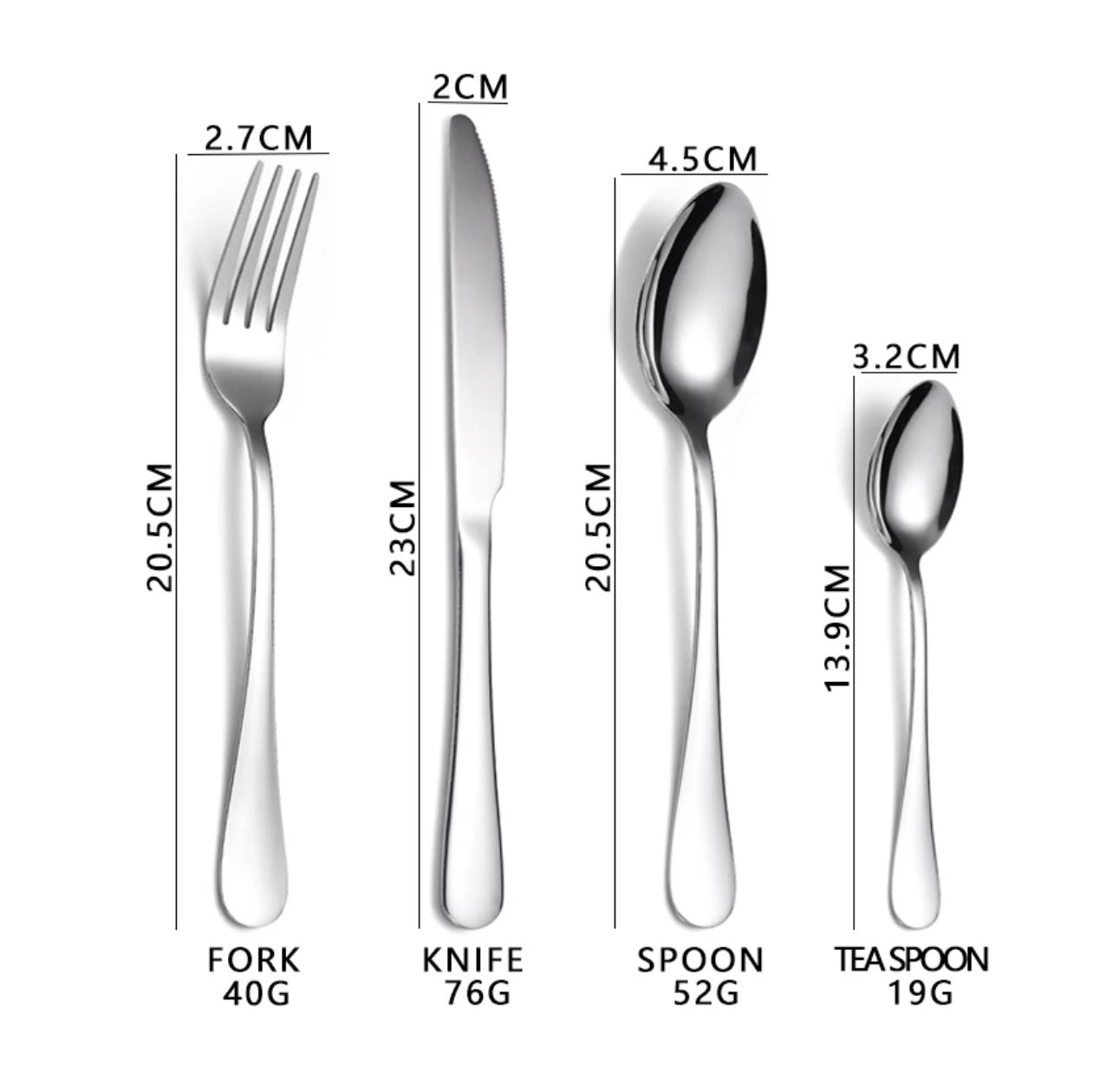 Ensemble de couverts  en argenté( Silver) 24 pièces