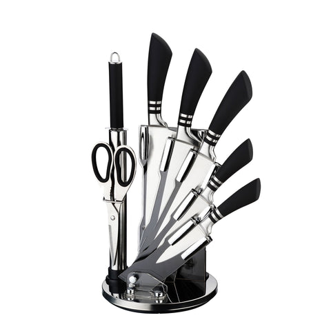 Ensemble de 8 couteaux en acier inoxydable Noir