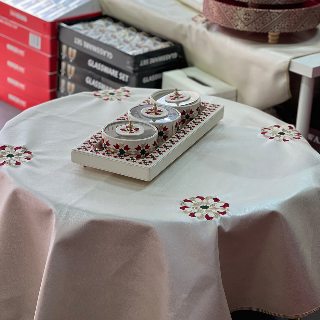 nappe de table en simili cuir zelija couleur