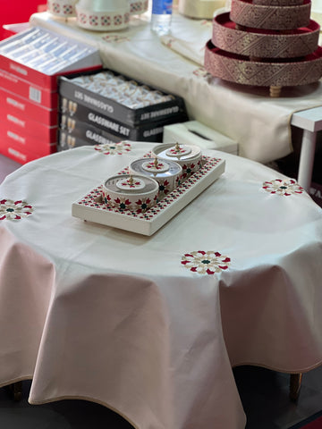nappe de table en simili cuir zelija couleur