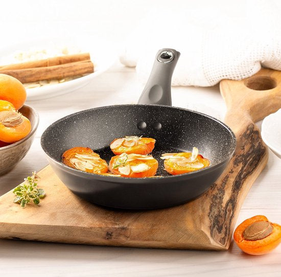 Set de 3 Pieces à frire revêtement en marbre/ poêle 3 pcs gris