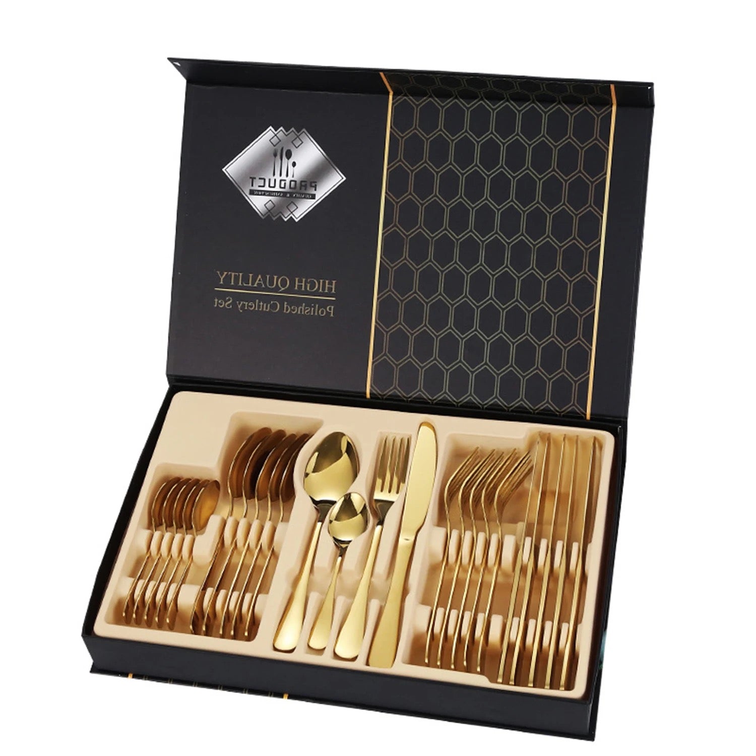 Ensemble de couverts  en doré ( gold) 24 pièces
