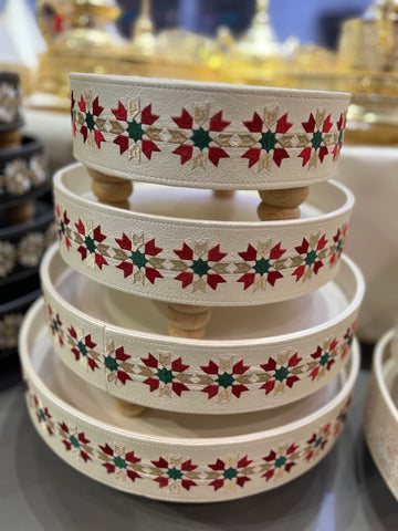 Plateau tefour / tifour / tabla / blanc couleur zelija