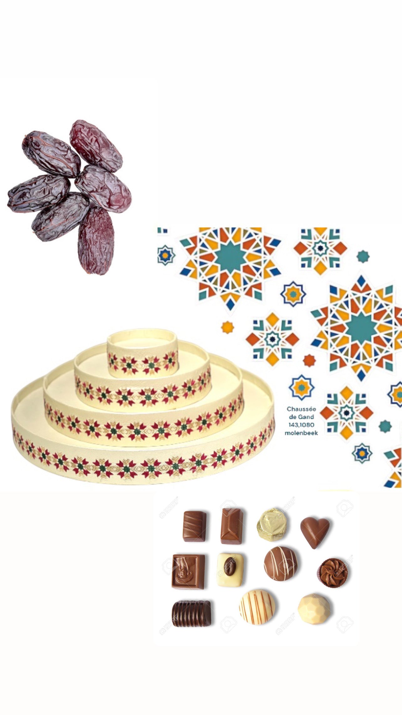 Présentoir de dattes 4 étages
/Plateau pour chocolat,dattes, gâteaux marocains/ support dattes/ dadelsweergave van 4 verdiepingen
/Dienblad voor chocolade, dadels, Marokkaans gebak/dadel dienblad/tray for chocolate/ tmar