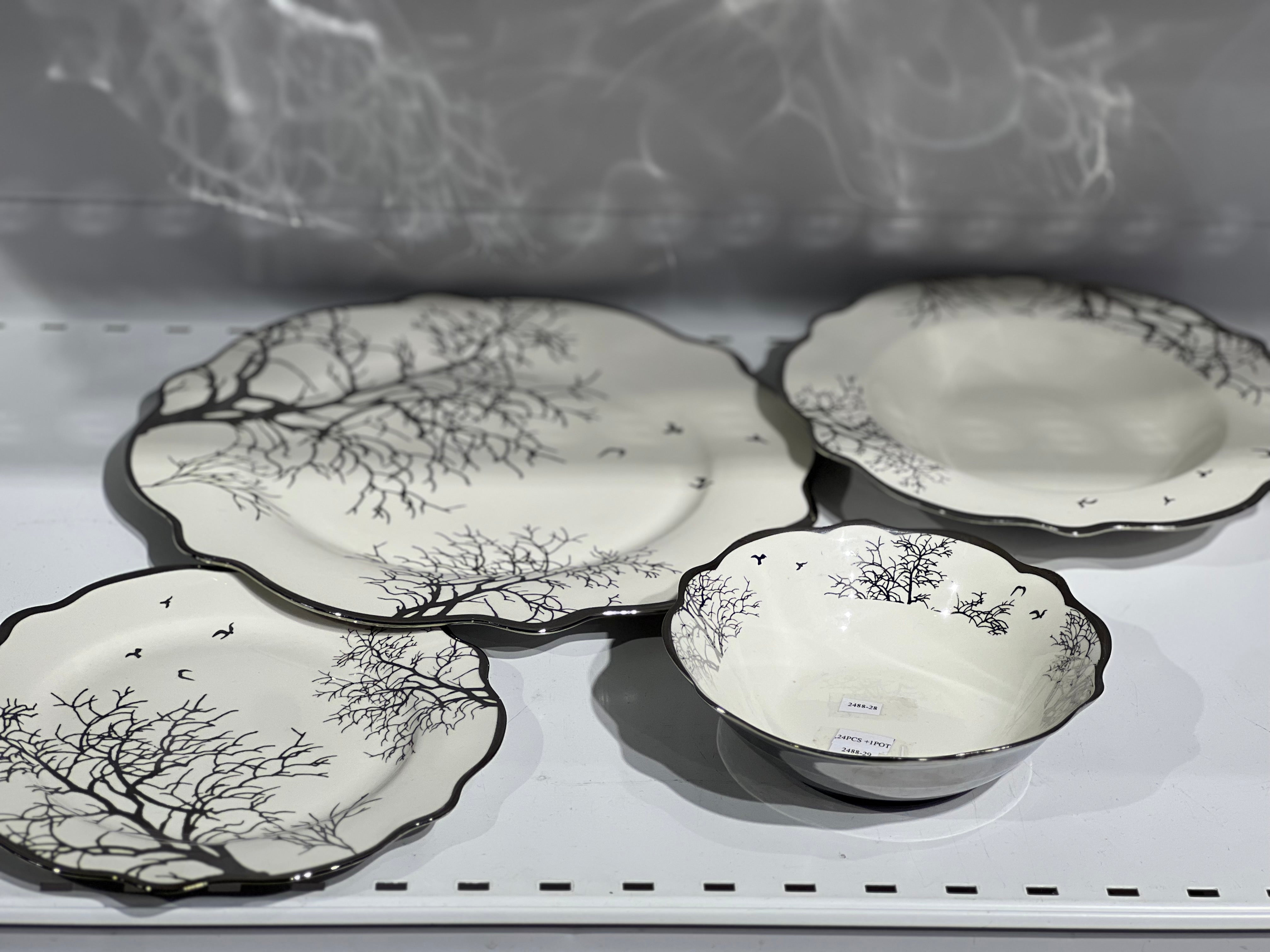 24pcs plate set/24pcs assiettes/dinners set fleur
