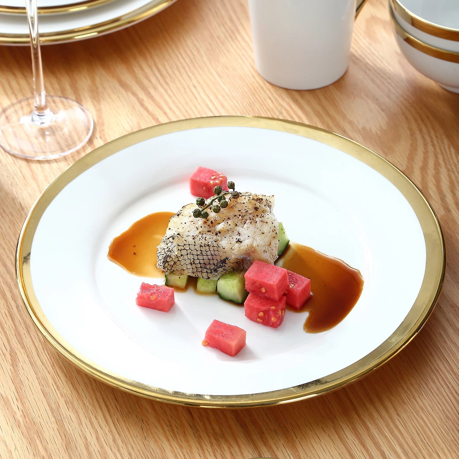 24 pcs dinner set/ assiettes / Vaisselle de table créative style nordique/vaisselle en porcelaine, assiette à Steak