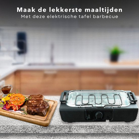 Grill électrique - BBQ - Barbecue de table - Surface de grill 37,5 x 28 cm - 2000 Watt