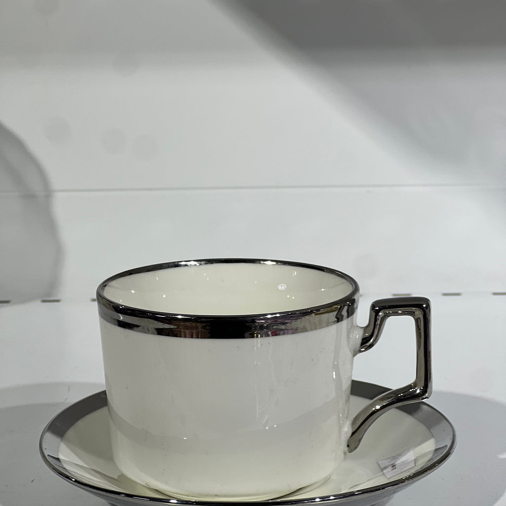 Tasses à café bordure doré/gris