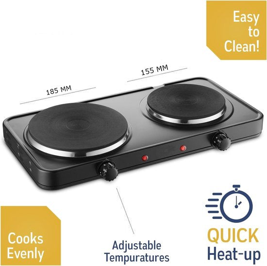 Table de cuisson double (Zwart)Noir