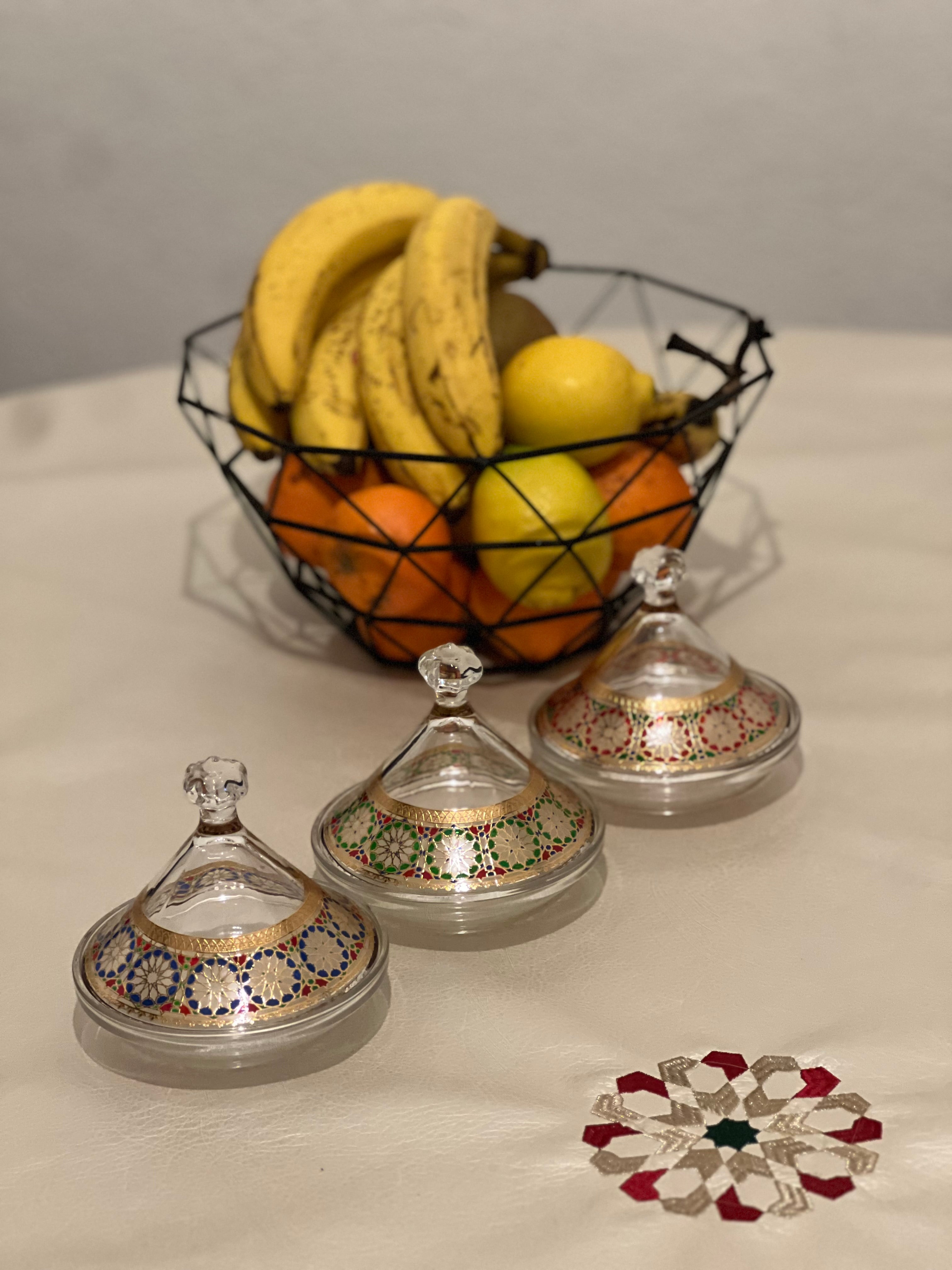 Set de 3 Mini Tagines Zellige 12 cm – Bleu, Rouge et Vert