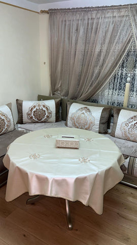Nappe de table en simili cuir – Motif Zelija Cartier