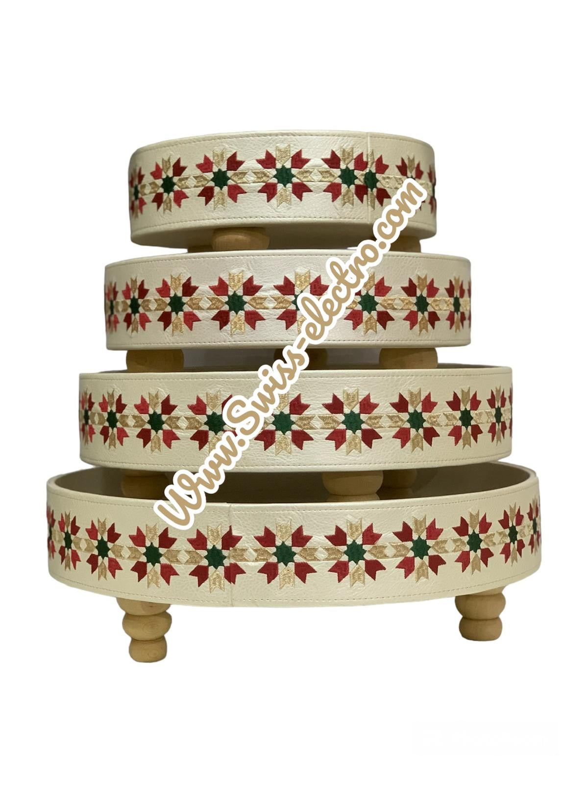 Plateau tefour / tifour / tabla / blanc couleur zelija