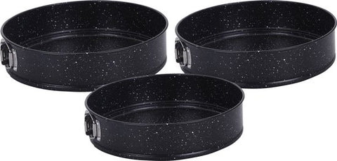 Ensemble de moules à charnière- Set de 3 moules à pâtisserie - Moule à gâteau avec revêtement antiadhésif - Ø24/26/28 cm - Ustensiles de cuisson - Zwart