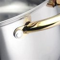 Batterie de Cuisine à Induction - Batterie de Cuisine 12 Pièces - Adaptée à Tous Feux de Chaleur - Acier Inox/ Or