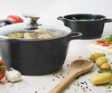 Casserole - Moule À Four - Marmite À Soupe - Ø 40 cm - Casserole De 19,5 Litres Avec Couvercle En Verres - Résistant Au Four - Revêtement Antiadhésif - Aluminium - Zwart
