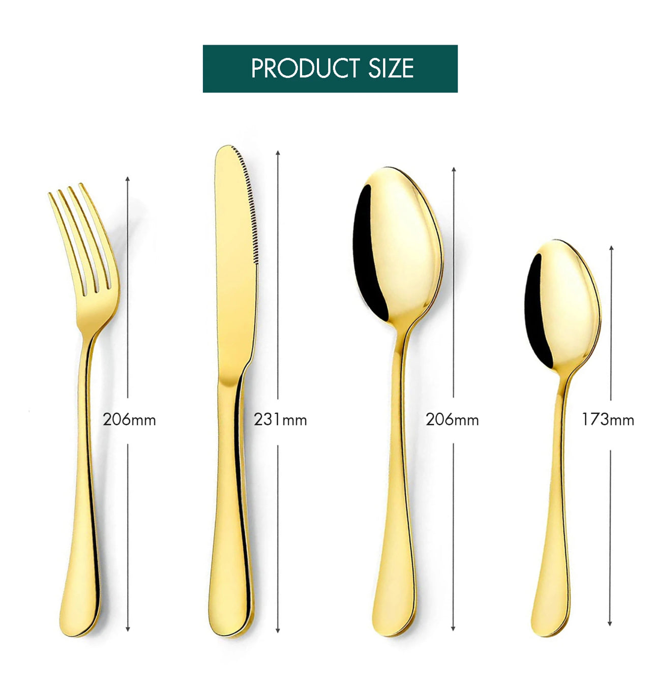 Ensemble de couverts  en doré ( gold) 24 pièces