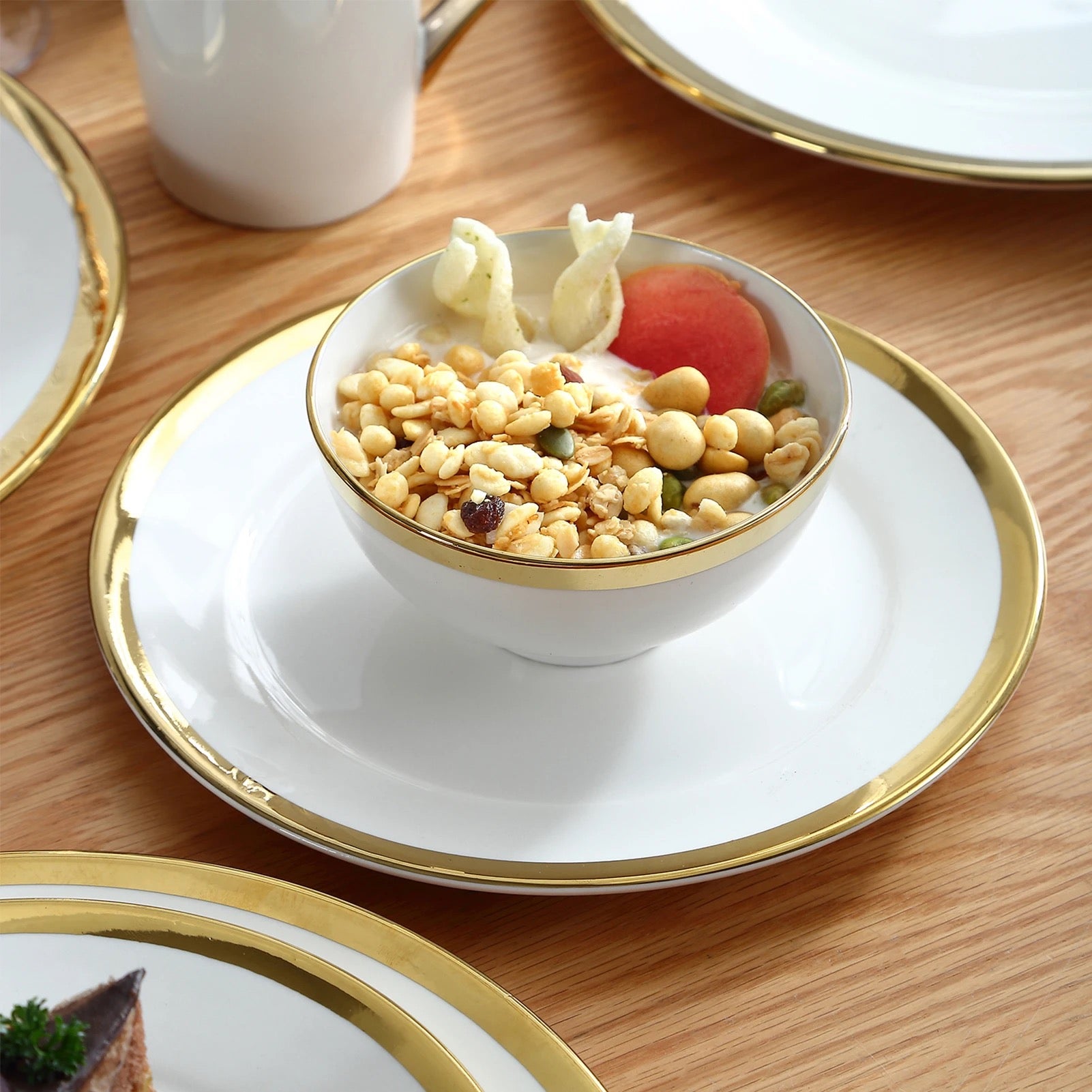 24 pcs dinner set/ assiettes / Vaisselle de table créative style nordique/vaisselle en porcelaine, assiette à Steak
