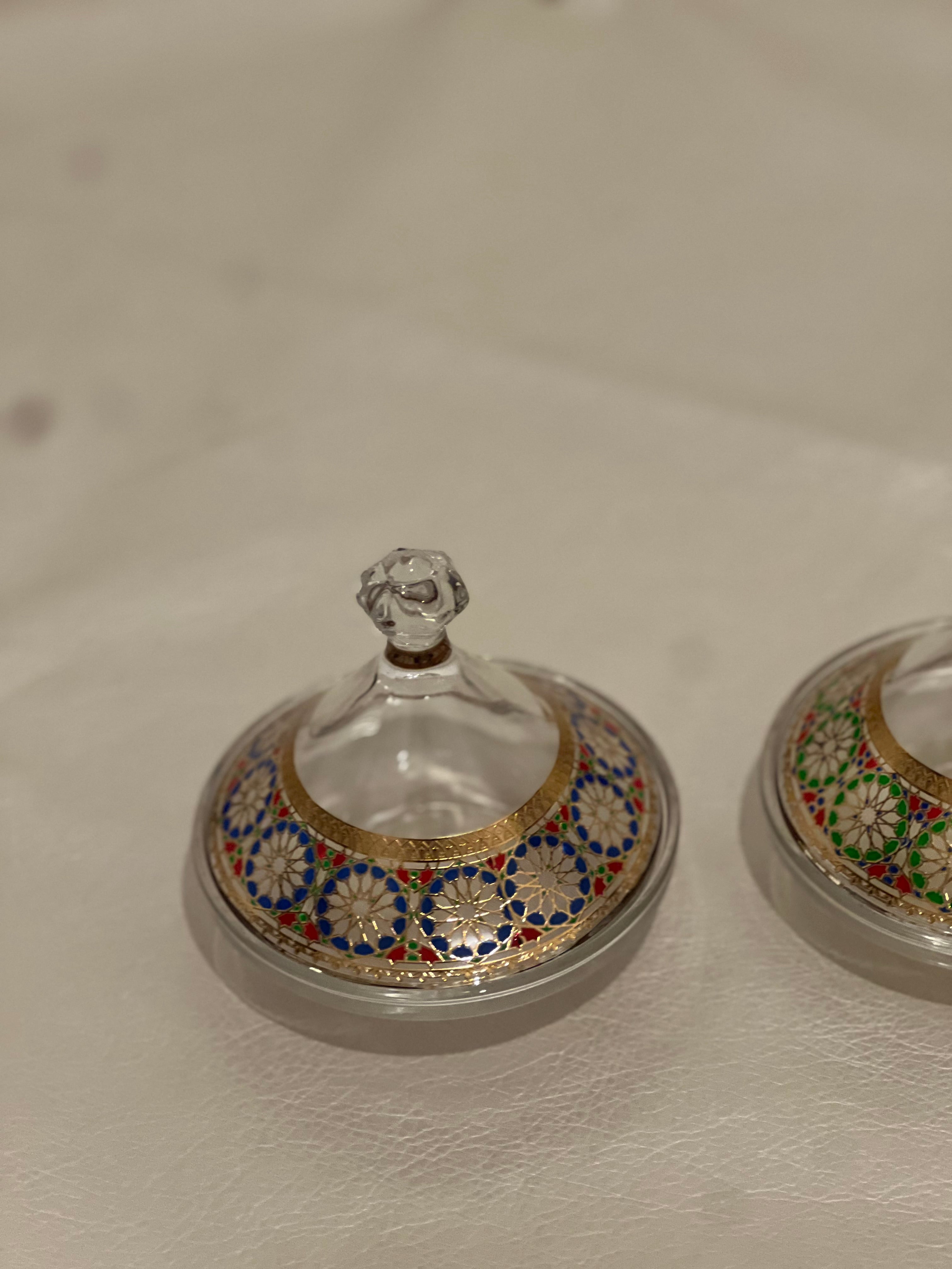 Set de 3 Mini Tagines Zellige 12 cm – Bleu, Rouge et Vert