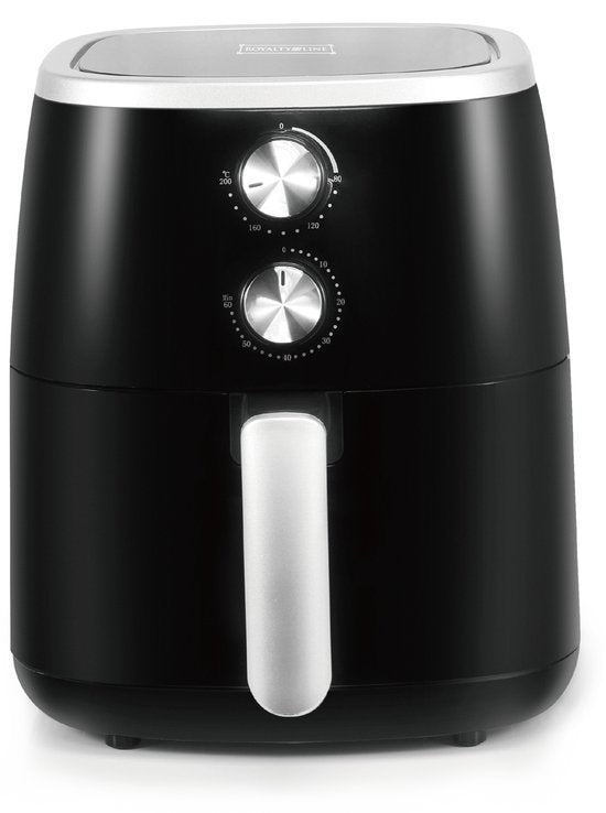Royalty Line® AF1500 Airfryer XXL - Friteuse à air chaud XXL 5 litres - Airfryers 1500W avec minuterie - 80-200°C - Zwart