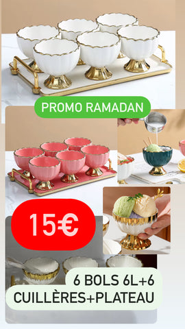 Tasses à dessert avec plateau