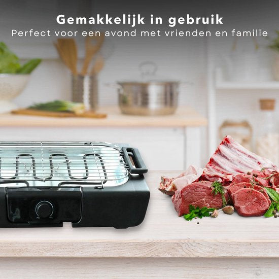 Grill électrique - BBQ - Barbecue de table - Surface de grill 37,5 x 28 cm - 2000 Watt