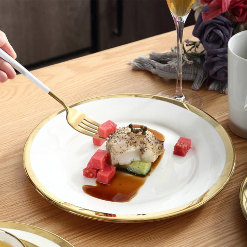 24 pcs dinner set/ assiettes / Vaisselle de table créative style nordique/vaisselle en porcelaine, assiette à Steak