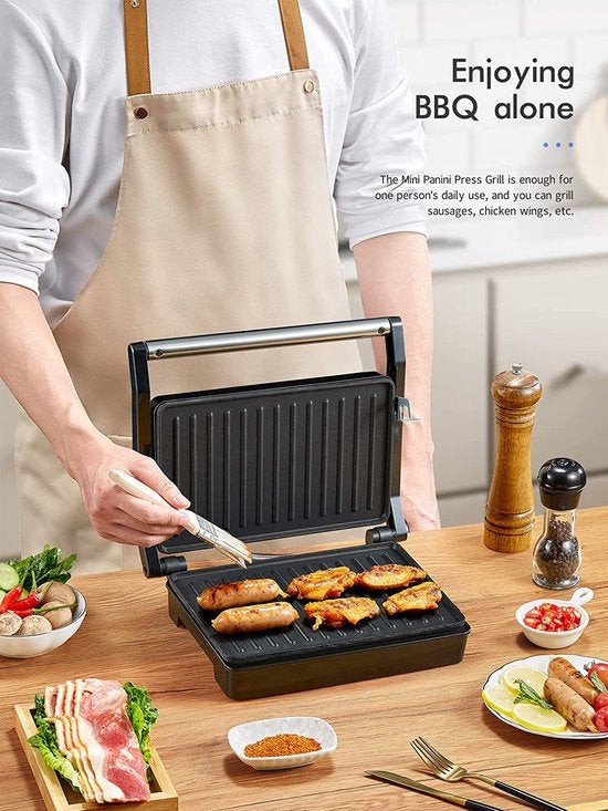 Royalty Line Sandwich Device - Contact Grill - Panini Grill - 1000W - Toaster Grill - 1000W - Sandwich Iron - Grill Device - Zwart