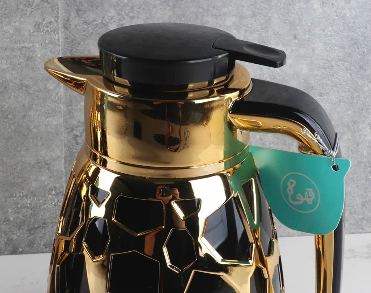 thermos de luxe style arabe avec coquille creuse 1000ml rose glass