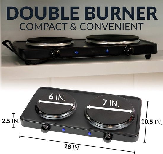 Table de cuisson double (Zwart)Noir