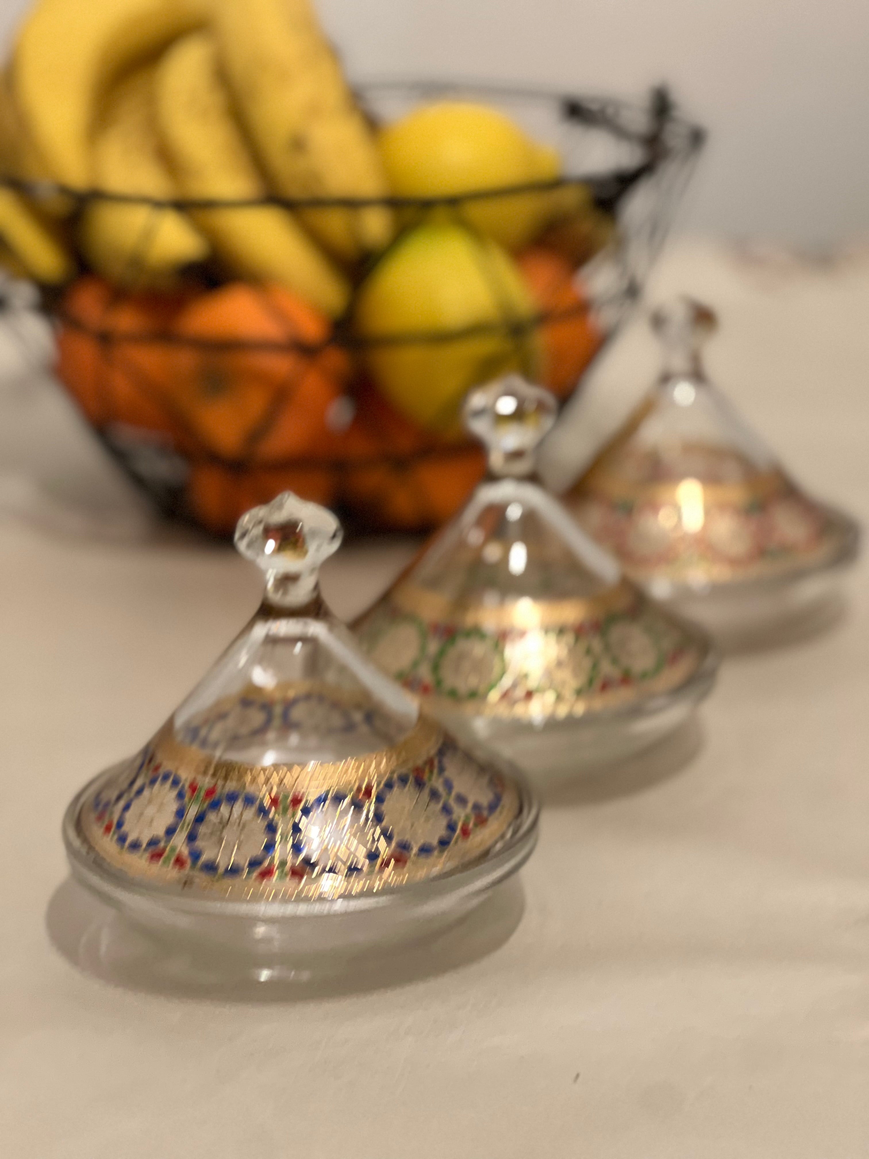 Set de 3 Mini Tagines Zellige 12 cm – Bleu, Rouge et Vert