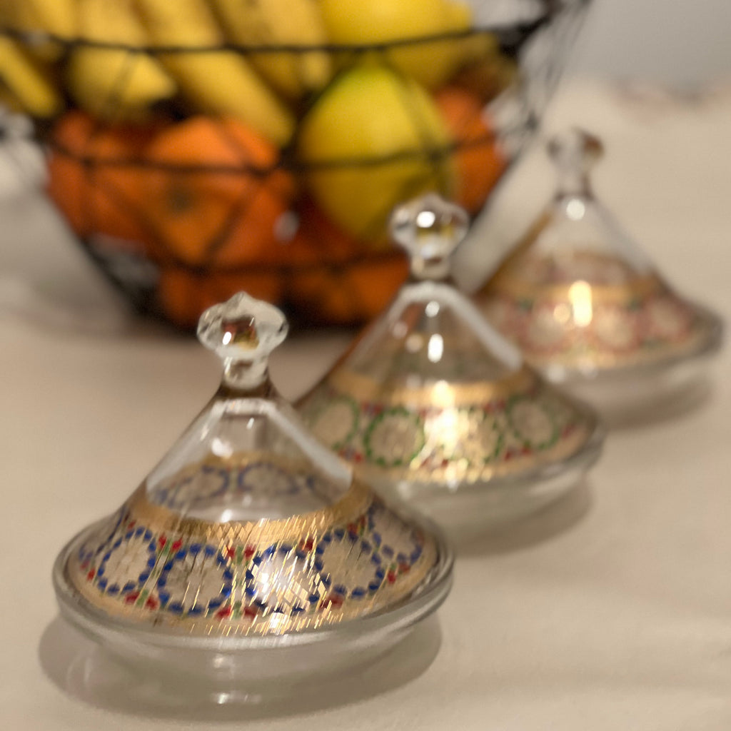 Set de 3 Mini Tagines Zellige 12 cm – Bleu, Rouge et Vert