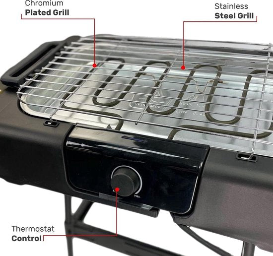 Grill électrique - BBQ - Barbecue de table - Surface de grill 37,5 x 28 cm - 2000 Watt