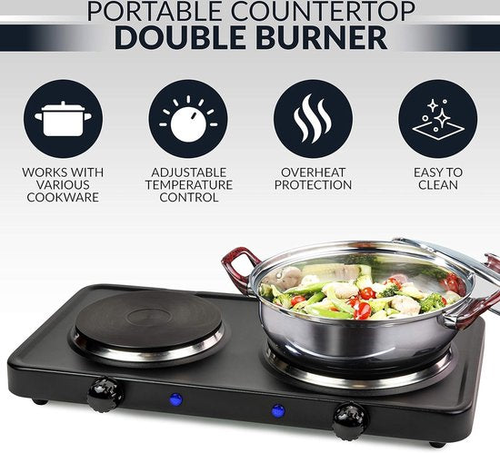Table de cuisson double (Zwart)Noir