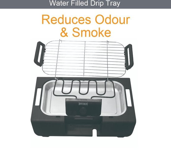 Grill électrique - BBQ - Barbecue de table - Surface de grill 37,5 x 28 cm - 2000 Watt