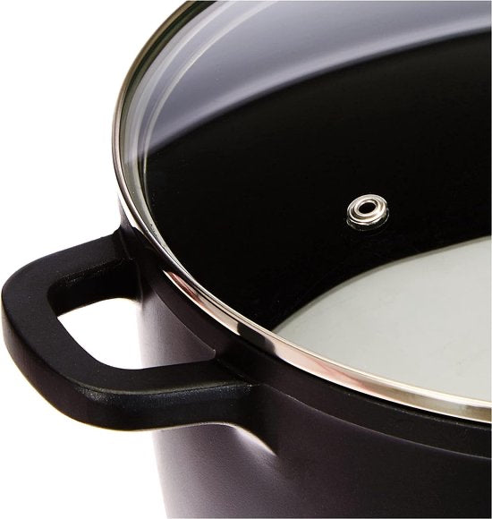Royalty Line RL-AD24M , Casserole profonde avec revêtement en marbre de 24 cm / 28 cm avec couvercle en verre