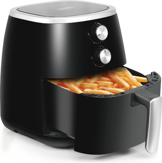 Royalty Line® AF1500 Airfryer XXL - Friteuse à air chaud XXL 5 litres - Airfryers 1500W avec minuterie - 80-200°C - Zwart