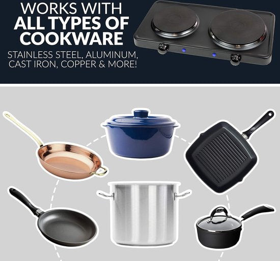 Table de cuisson double (Zwart)Noir