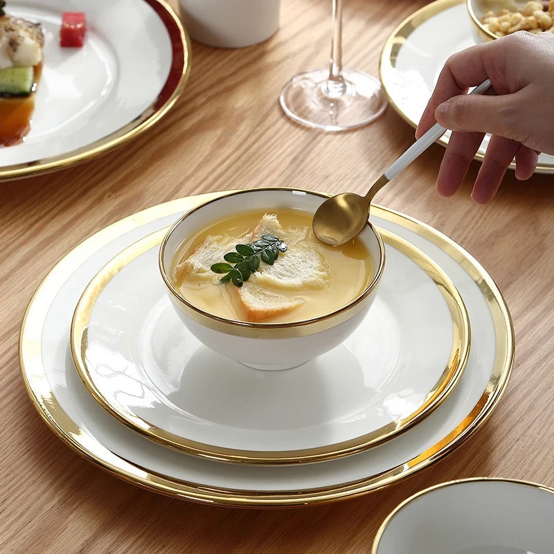 24 pcs dinner set/ assiettes / Vaisselle de table créative style nordique/vaisselle en porcelaine, assiette à Steak