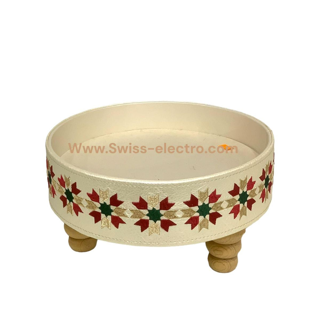 Plateau tefour / tifour / tabla / blanc couleur zelija