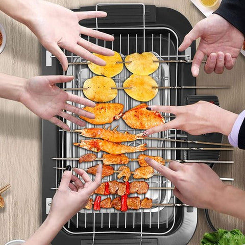 Grill électrique - BBQ - Barbecue de table - Surface de grill 37,5 x 28 cm - 2000 Watt