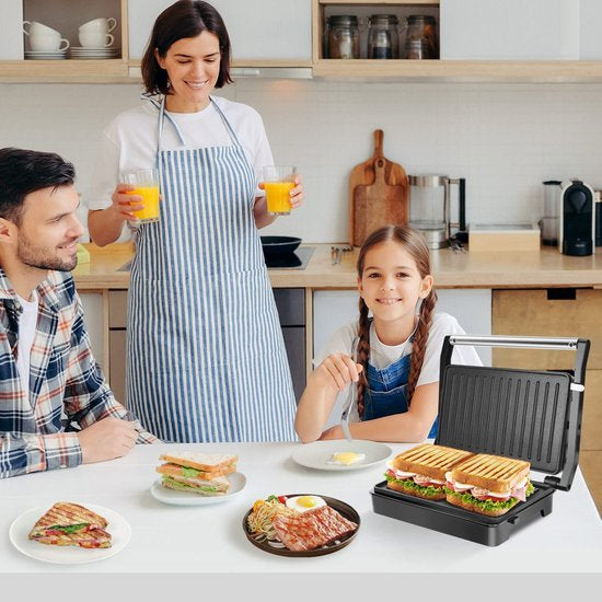 Royalty Line Sandwich Device - Contact Grill - Panini Grill - 1000W - Toaster Grill - 1000W - Sandwich Iron - Grill Device - Zwart