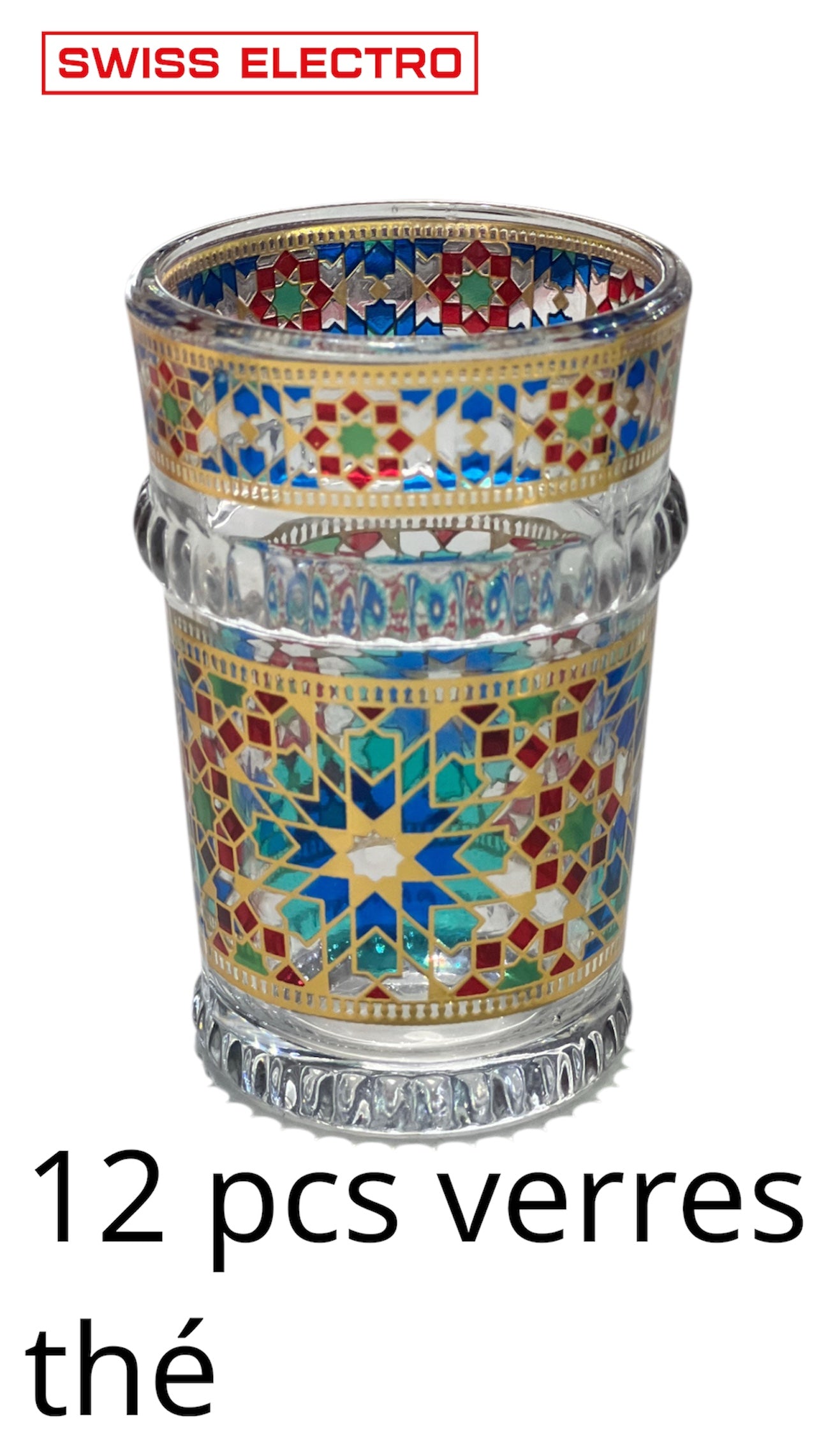 Set de 12 verres à thé ZELIJA – Mix couleur taghazout